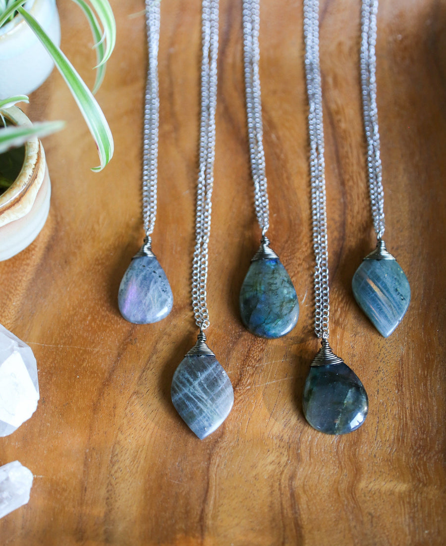 Labradorite Teardrop Necklace