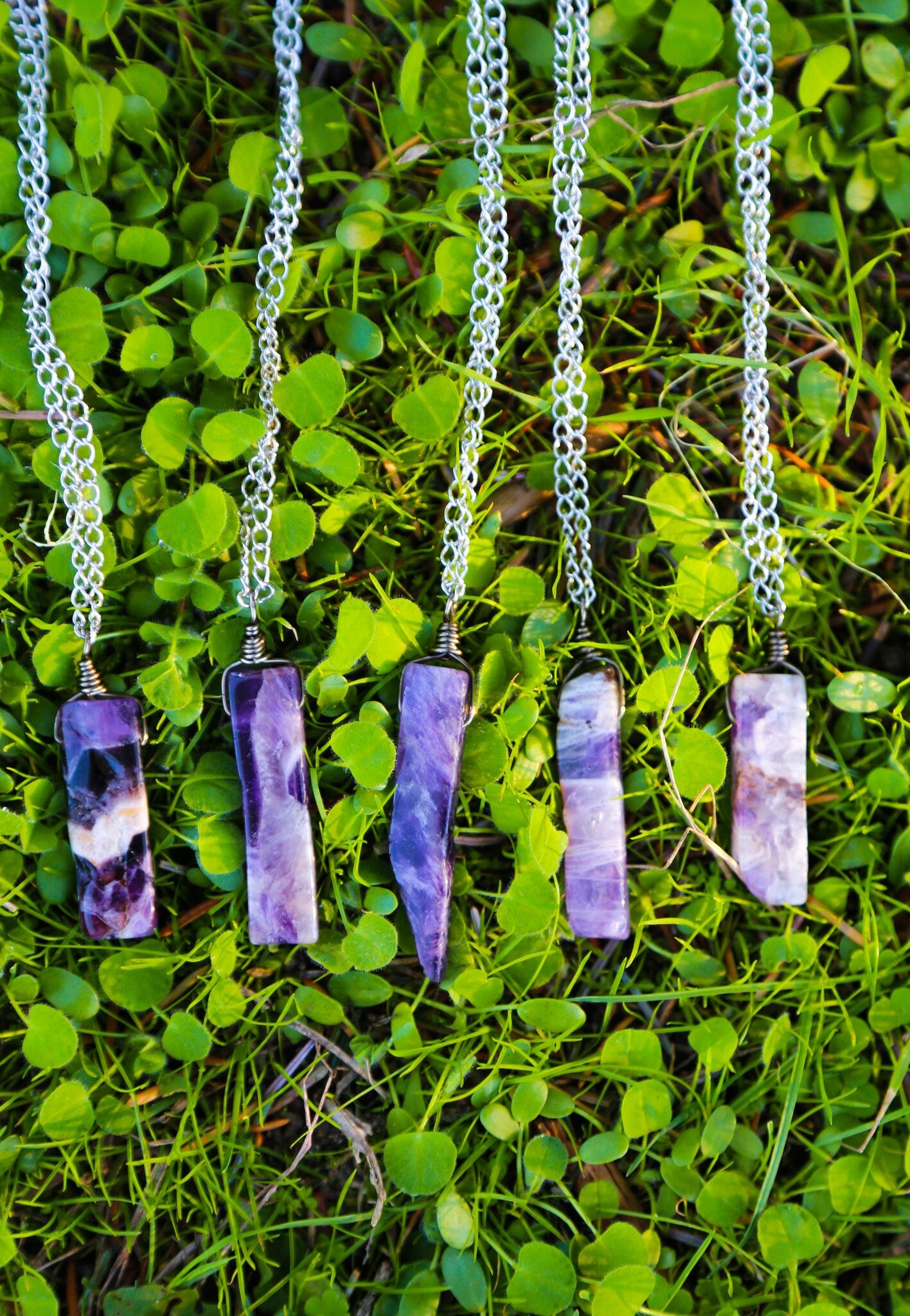 amethyst piano key necklace  / minimalist necklace / purple stone necklace /  stainless steel chain necklace / amethyst pennant