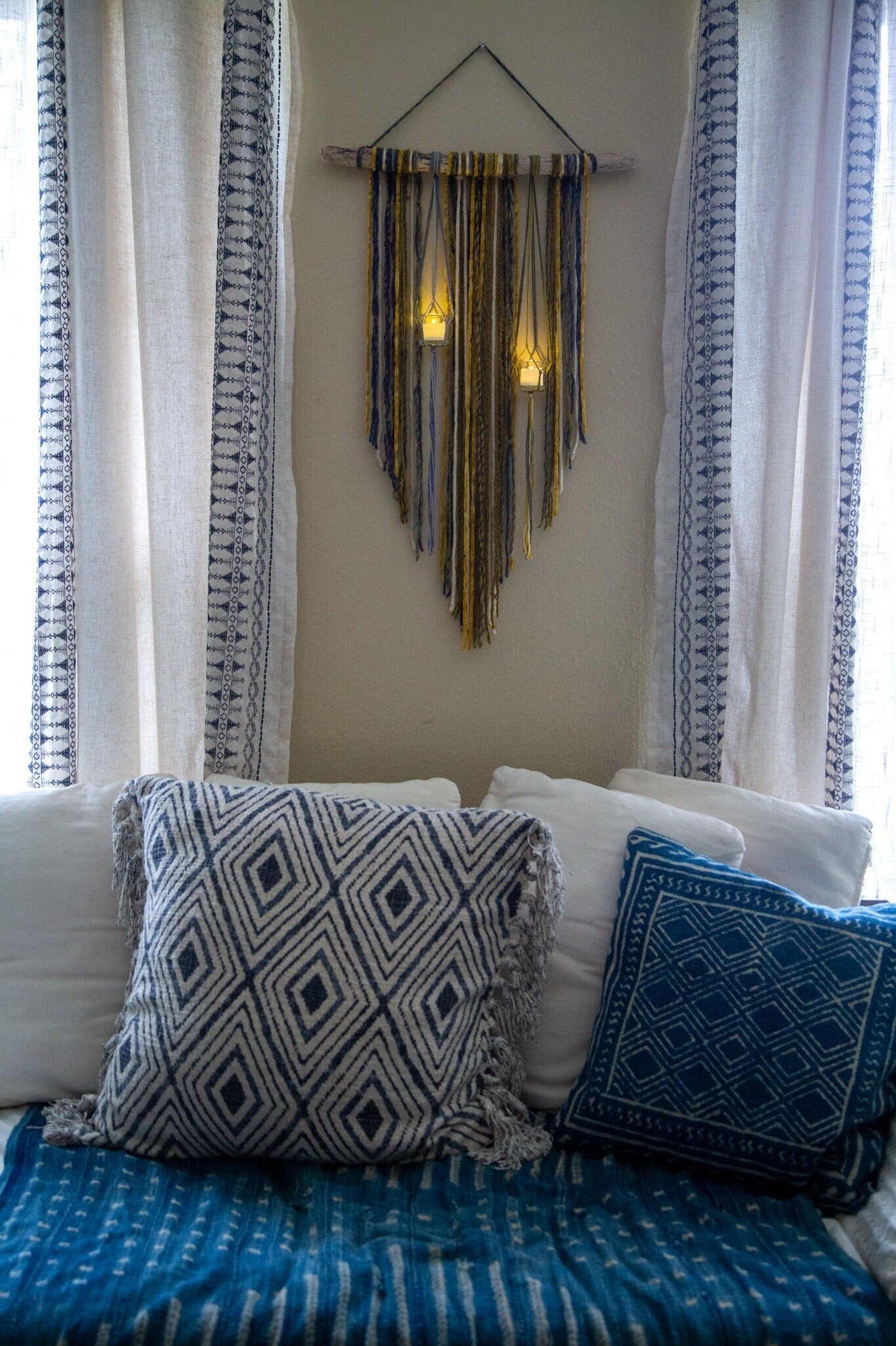 Wall Hanging / Plant Hanger / Hanging Plant Art / Fiber Art / Wall Decor / Earth Elements Art / Plant Art / Boho Wall Decor / Earth Art