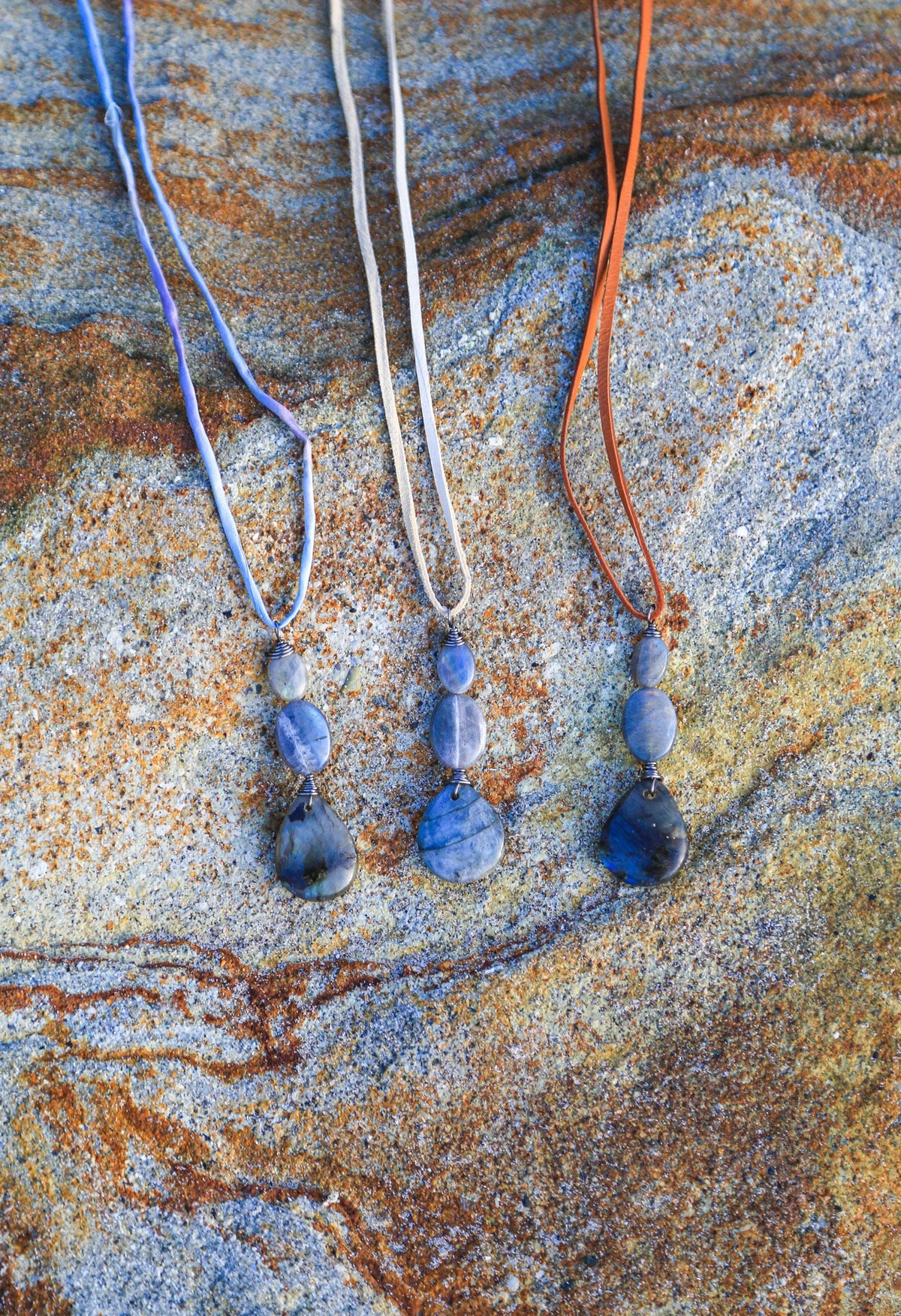 Three-Stone Labradorite Necklace
