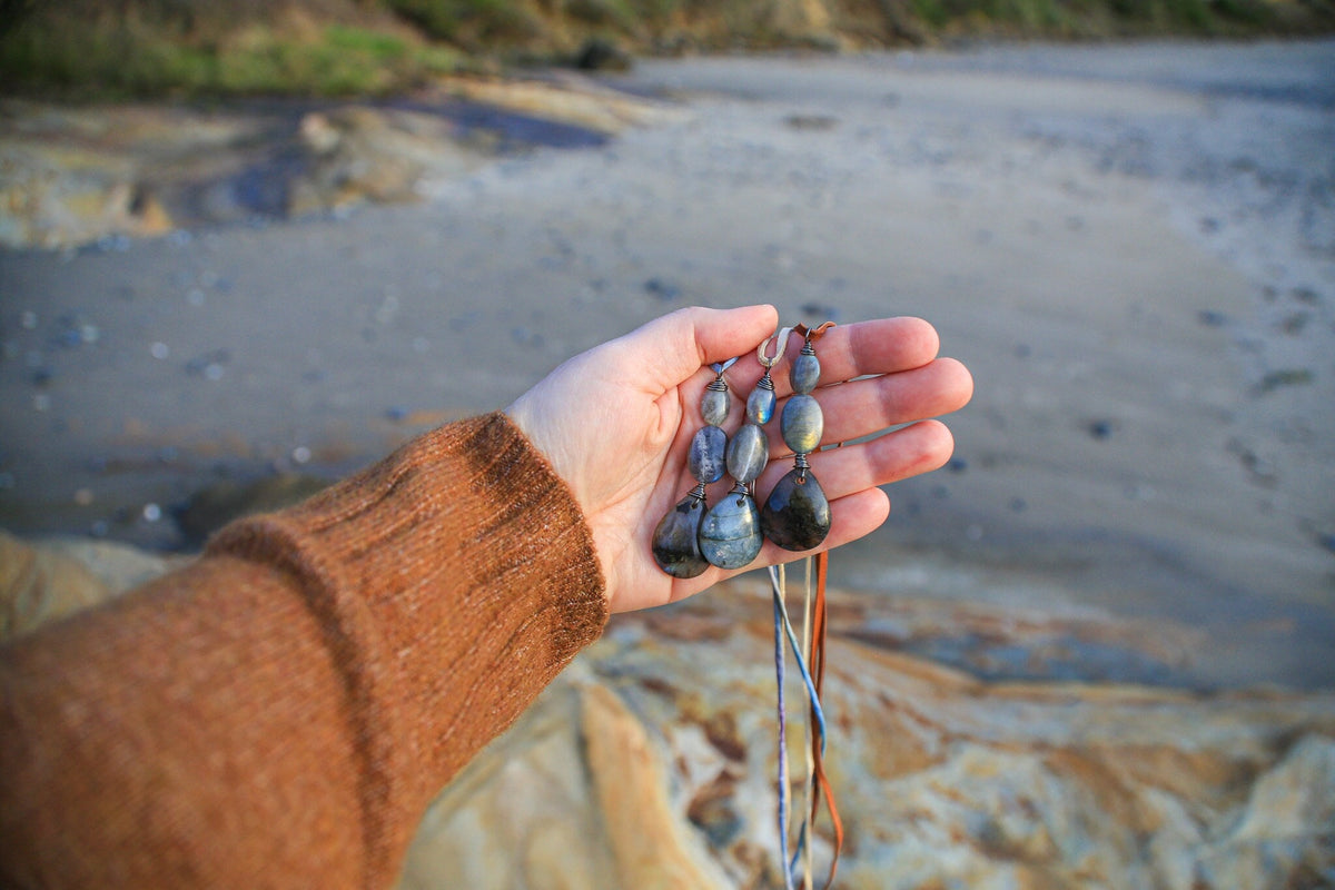 Three-Stone Labradorite Necklace