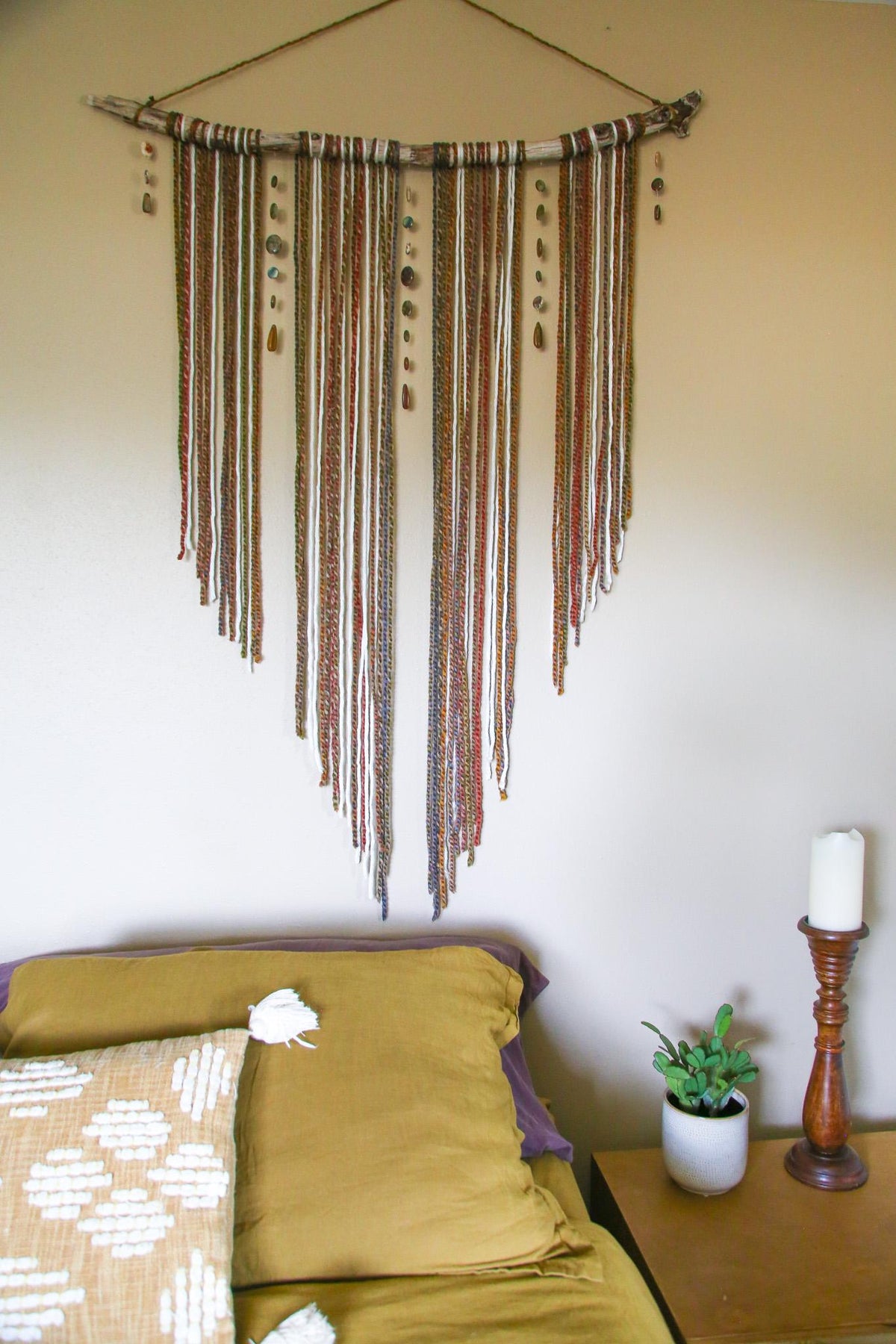 XL Earth-Tone Gemstone Wall Hanging