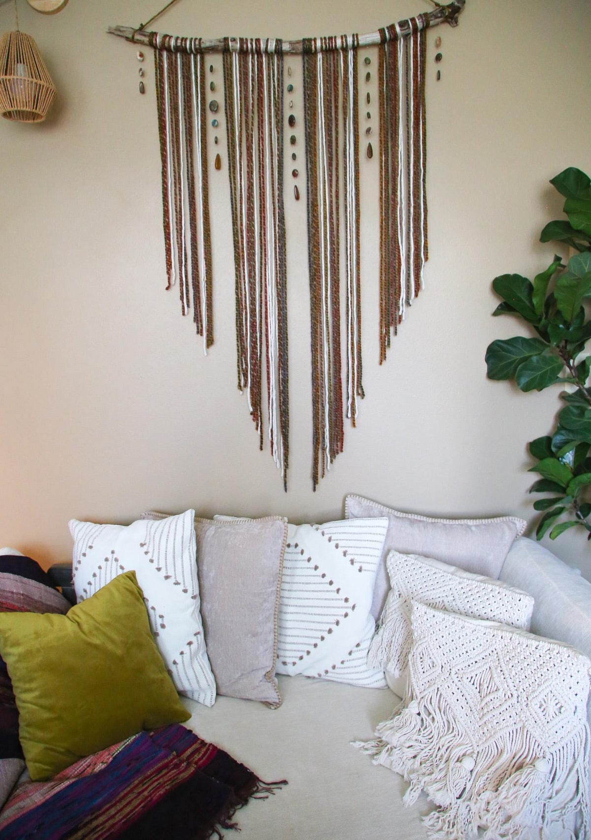 XL Earth-Tone Gemstone Wall Hanging