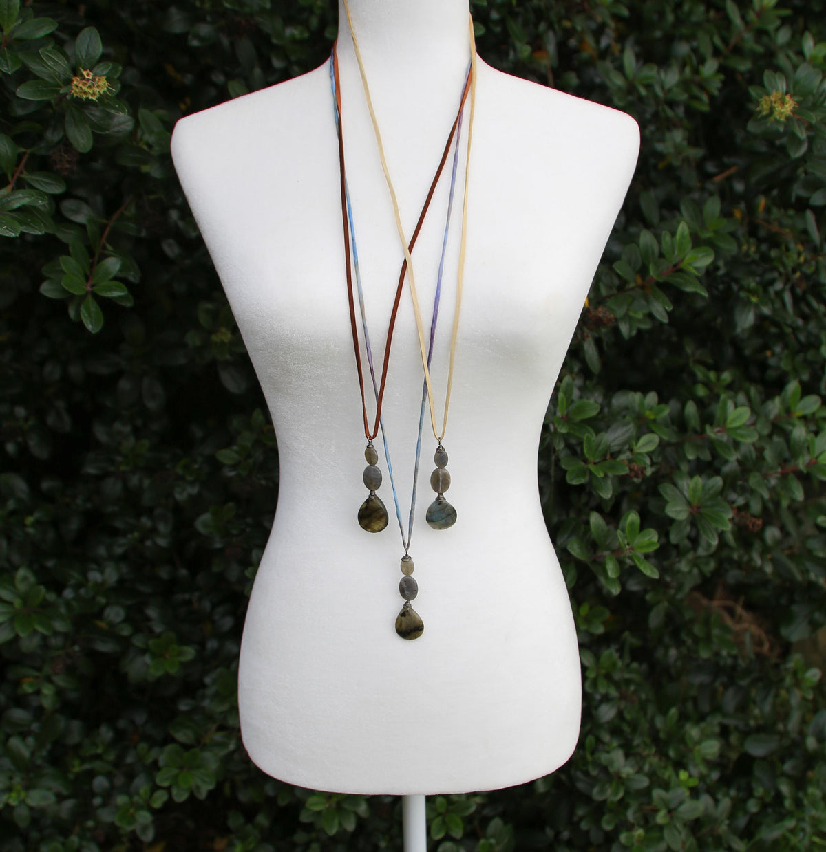 Three-Stone Labradorite Necklace