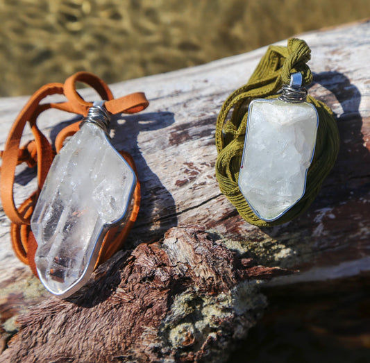 X-large Quartz necklace / organic shaped Quartz crystal / statement jewelry / boho festival necklace / chunky earthy gemstone necklace
