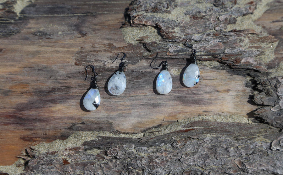 Faceted Moonstone Earrings